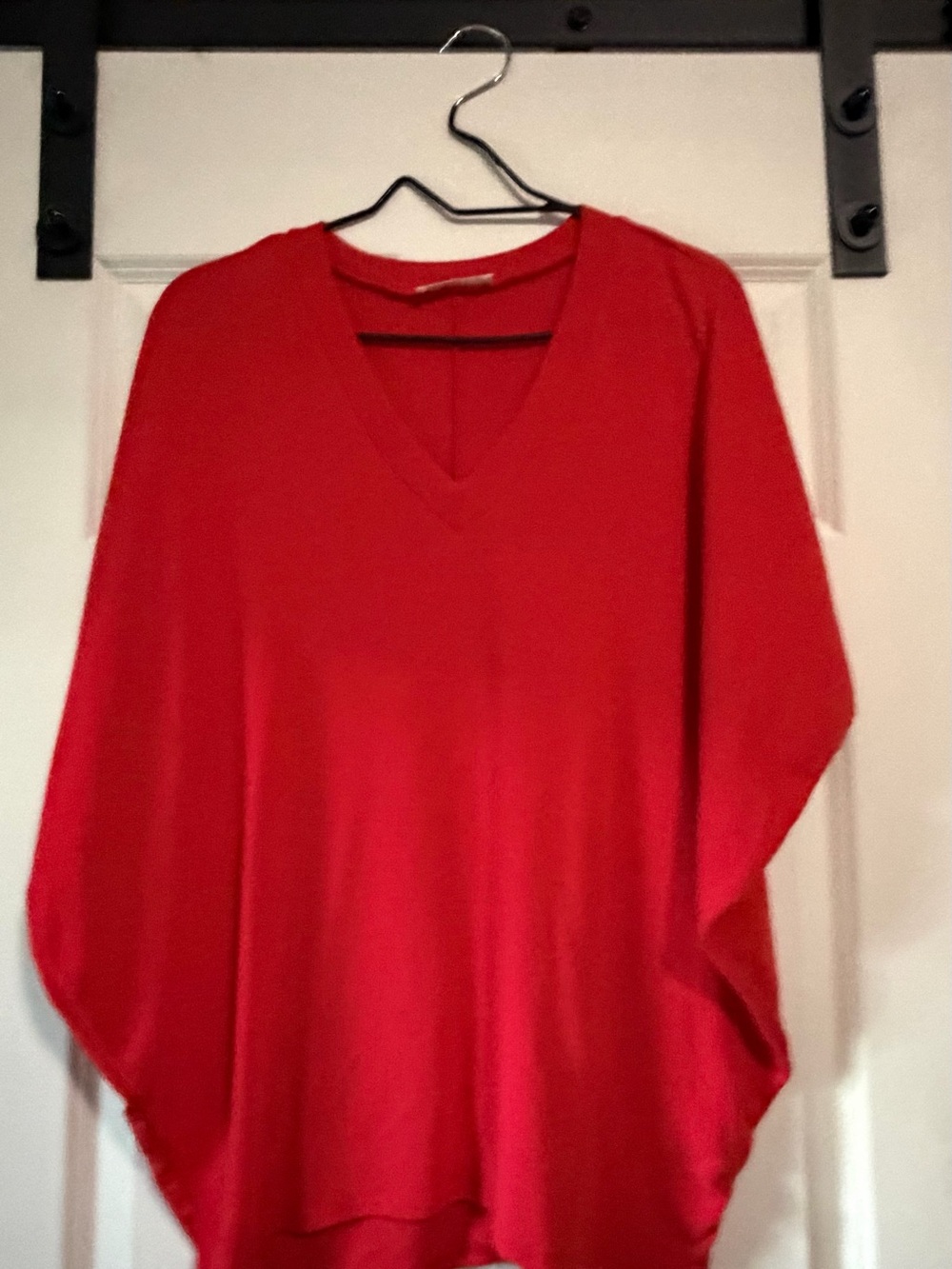 Women’s V-Neck Red Tunic Top